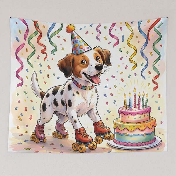Item preview, Happy Birthday Dog and Cake designed and sold by Sharon Schwalbe.