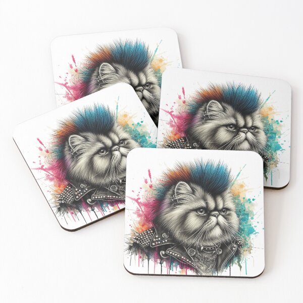 Item preview, Rock Punk Cat Color Splash designed and sold by Ginetta0815.