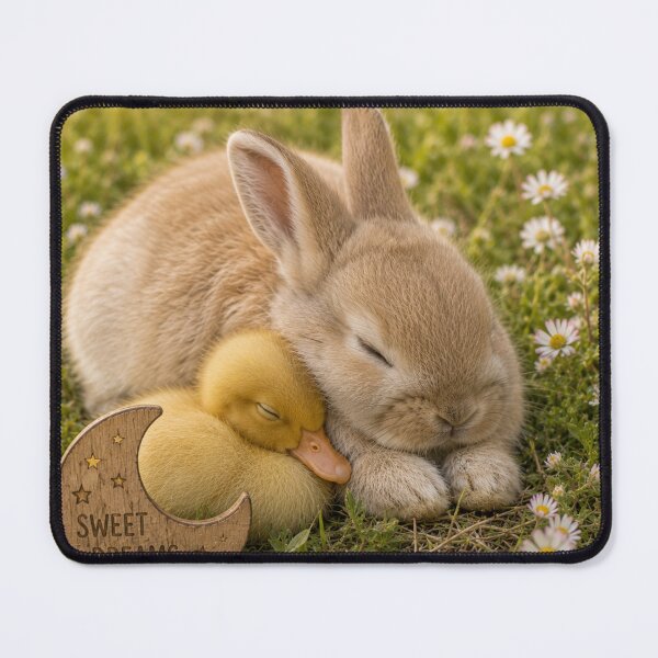 Item preview, Cute Bunny Duckling Sweet Dreams Sleeping Animals designed and sold by BagFactoryUK.