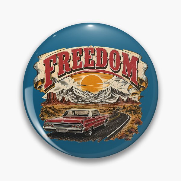 Item preview, Vintage "Freedom" Desert Road Trip Illustration designed and sold by Creatby7030.