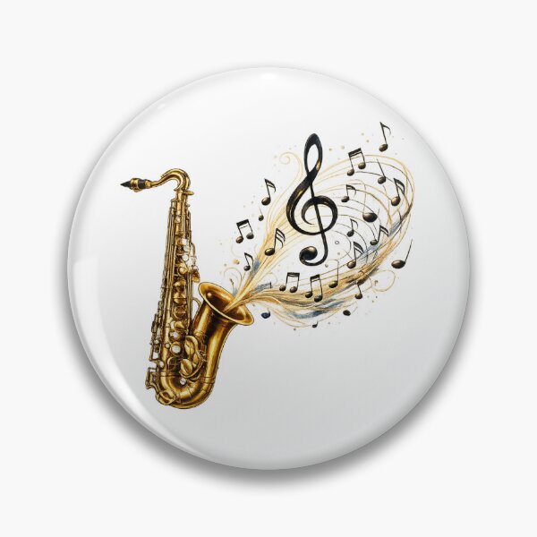 Item preview, Saxophone Music Notes Treble Clef Jazz Instrument Graphic Design designed and sold by Fabrifrank.