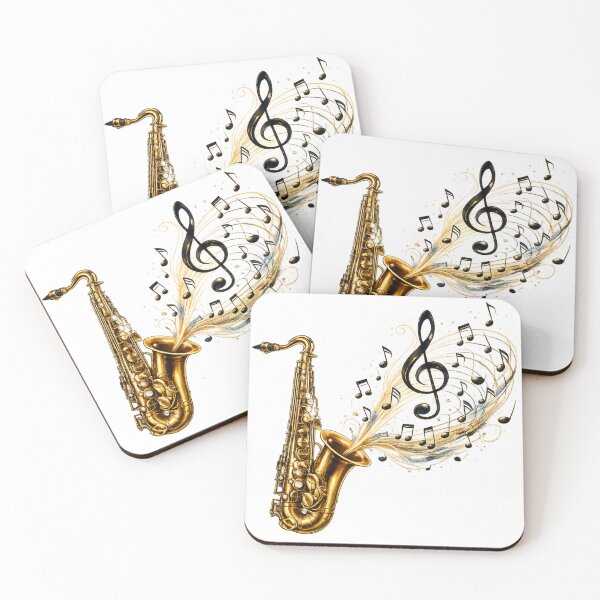 Item preview, Saxophone Music Notes Treble Clef Jazz Instrument Graphic Design designed and sold by Fabrifrank.