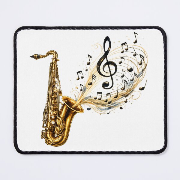 Item preview, Saxophone Music Notes Treble Clef Jazz Instrument Graphic Design designed and sold by Fabrifrank.