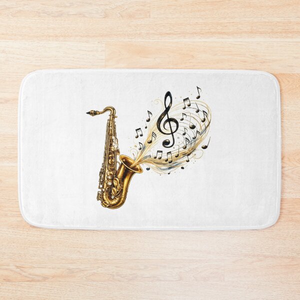 Item preview, Saxophone Music Notes Treble Clef Jazz Instrument Graphic Design designed and sold by Fabrifrank.