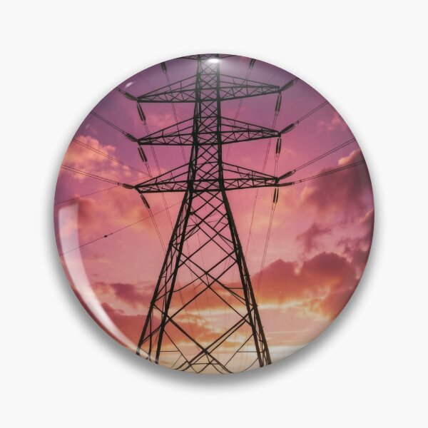 Item preview, Pylon Silhouette Dramatic Purple Sunset designed and sold by pinkal.