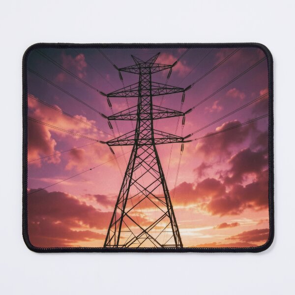 Item preview, Pylon Silhouette Dramatic Purple Sunset designed and sold by pinkal.