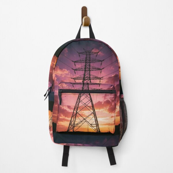 Item preview, Pylon Silhouette Dramatic Purple Sunset designed and sold by pinkal.