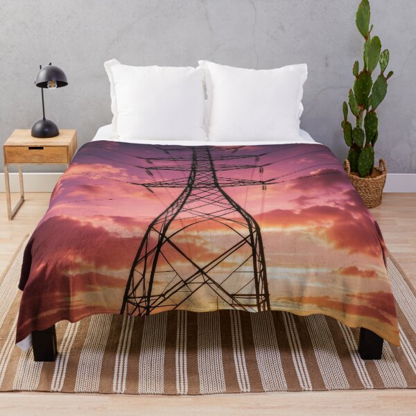 Item preview, Pylon Silhouette Dramatic Purple Sunset designed and sold by pinkal.