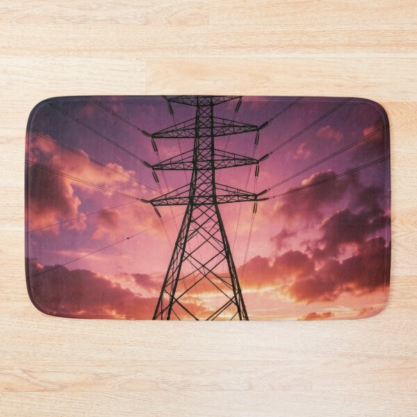 Item preview, Pylon Silhouette Dramatic Purple Sunset designed and sold by pinkal.