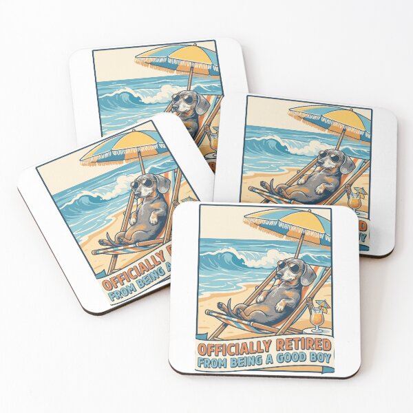 Item preview, Retired Dachshund Beach Life Funny Vintage Poster Design designed and sold by jgoteiner.