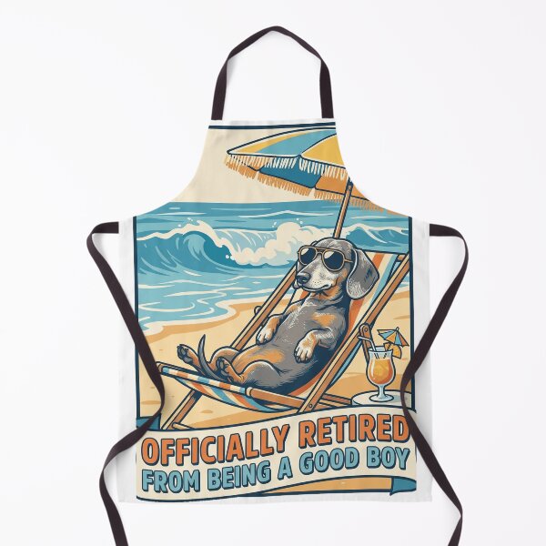 Item preview, Retired Dachshund Beach Life Funny Vintage Poster Design designed and sold by jgoteiner.