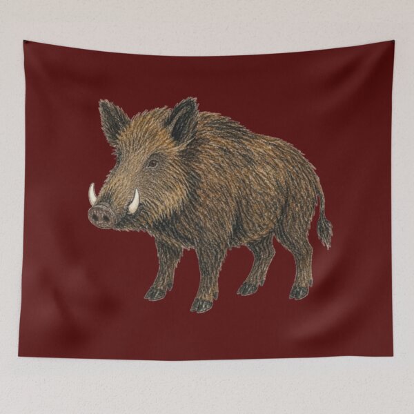 Item preview, Wild boar in pencil – wild animal of the forest designed and sold by JOANNASKAH.