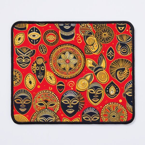 Item preview, African Masks And Symbols Red, Golden, Black Pattern designed and sold by DEC02.