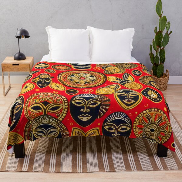Item preview, African Masks And Symbols Red, Golden, Black Pattern designed and sold by DEC02.
