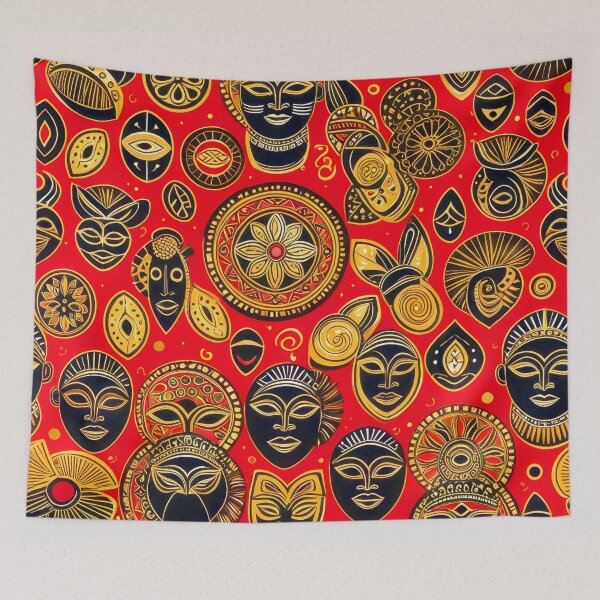 Item preview, African Masks And Symbols Red, Golden, Black Pattern designed and sold by DEC02.