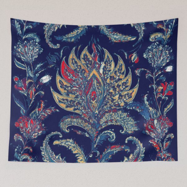 Item preview, Ornate Paisley Floral Pattern - Traditional Ethnic Botanical Design on Navy designed and sold by Outlet Raloel.
