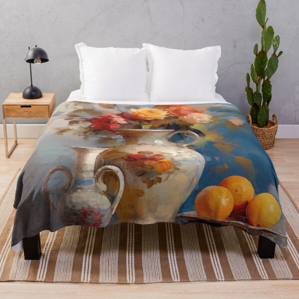 Item preview, Impressionist Rose Still Life with Oranges designed and sold by AniDragonfly.