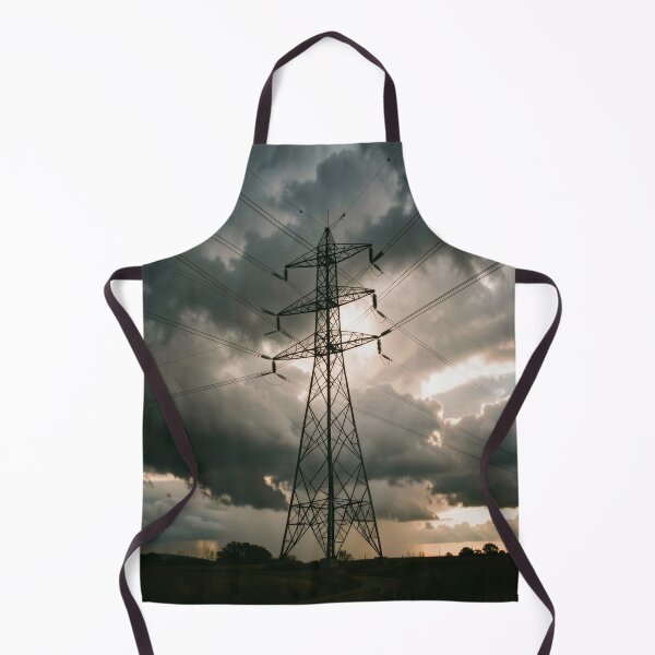 Item preview, Pylon Silhouette Stormy Sky Sunburst designed and sold by pinkal.
