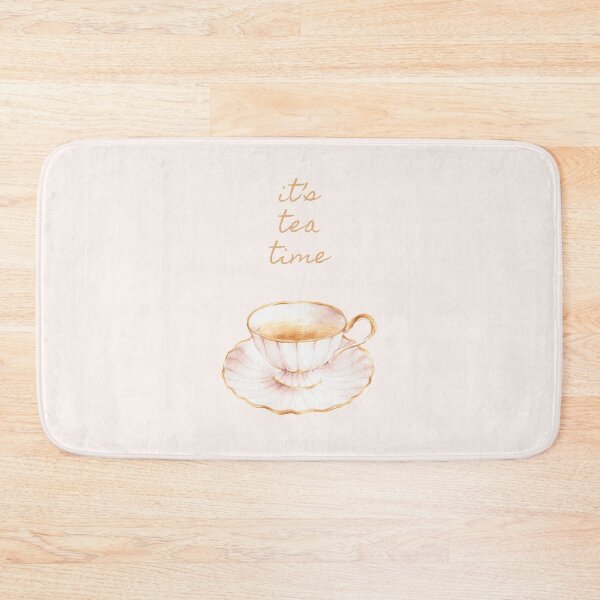 Item preview, Watercolor Teacup Design ft. Quote: "It's Tea Time", Gifts for Tea Enthusiasts, Beige Minimalist Decor & Stationery designed and sold by SpringTeaDesigns.