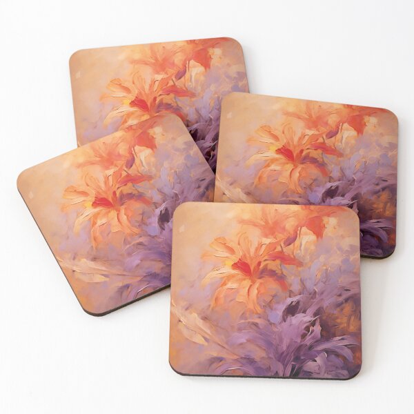 Item preview, Impressionist Abstract Blooms in Orange and Purple designed and sold by AniDragonfly.