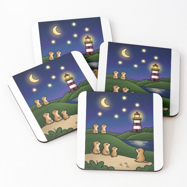 Item preview, Moonlit Meerkats at the Lighthouse designed and sold by BCapybara.