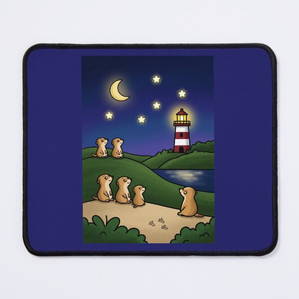 Item preview, Moonlit Meerkats at the Lighthouse designed and sold by BCapybara.
