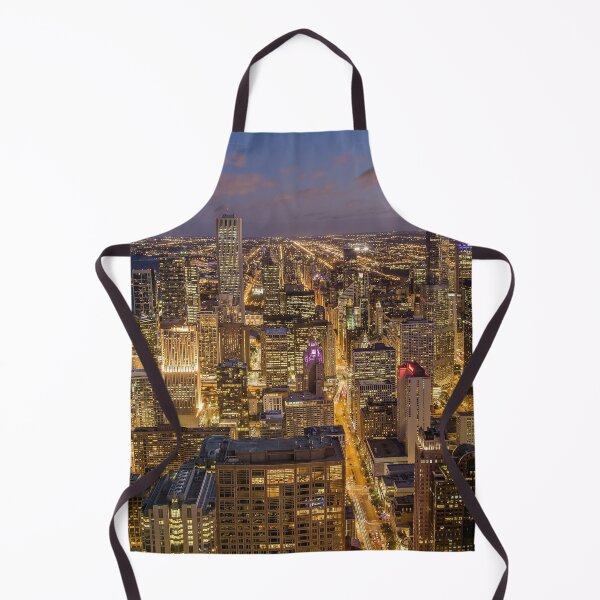 Item preview, Chicago city lights at sunset color panoramic color photograph poster designed and sold by Jéanpaul Ferro.