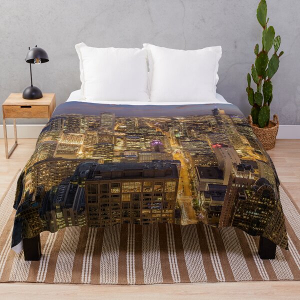 Item preview, Chicago city lights at sunset color panoramic color photograph poster designed and sold by Jéanpaul Ferro.