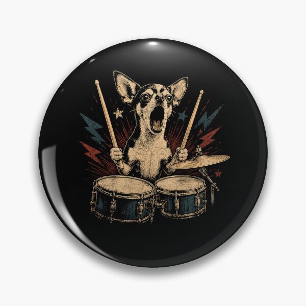 Item preview, Cute Chihuahua Playing Drums - Funny Music Dog Drummer designed and sold by Moizento.