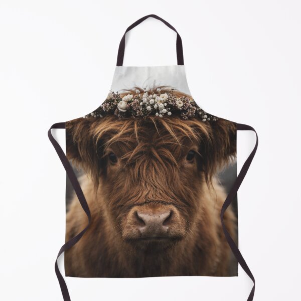 Item preview, Highland Cow Boho Farmhouse Decor Floral Cow Portrait Rustic Country Home Art Cottage Style designed and sold by Kzara Visual.