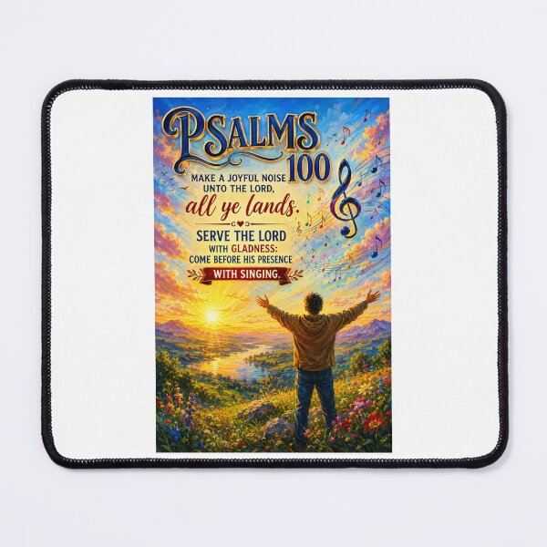 Item preview, Psalm 100:1–2 Morning Worship Painting | Christian Sunrise Praise Scripture Art designed and sold by Fabrifrank.