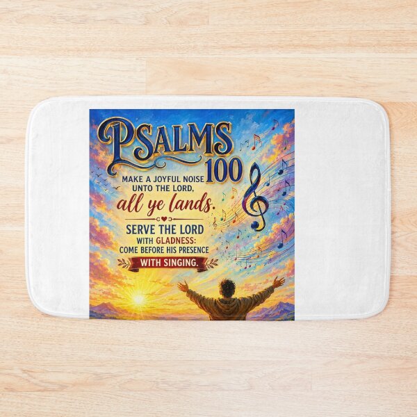 Item preview, Psalm 100:1–2 Morning Worship Painting | Christian Sunrise Praise Scripture Art designed and sold by Fabrifrank.