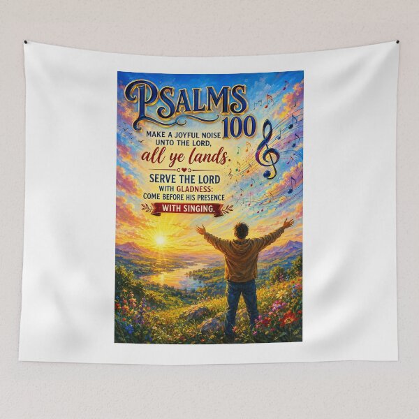 Item preview, Psalm 100:1–2 Morning Worship Painting | Christian Sunrise Praise Scripture Art designed and sold by Fabrifrank.