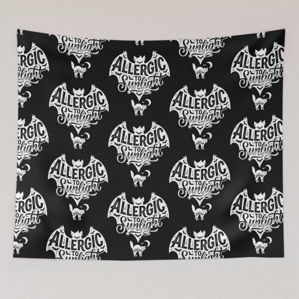 Item preview, Allergic To Sunlight Bat Lettering Gothic Vampire Cat Design designed and sold by Lozarux.