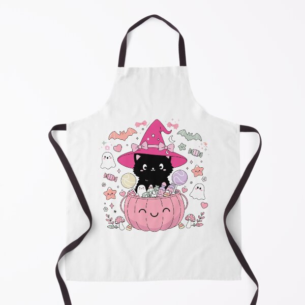 Item preview, Cute Kawaii Black Cat in Pink Pumpkin Halloween Witch Design designed and sold by SoftStyleStudio ⭐⭐⭐.