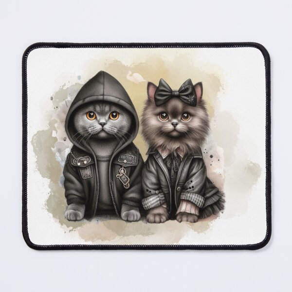 Item preview, Cute Goth Cat Couple Kawaii designed and sold by Ginetta0815.