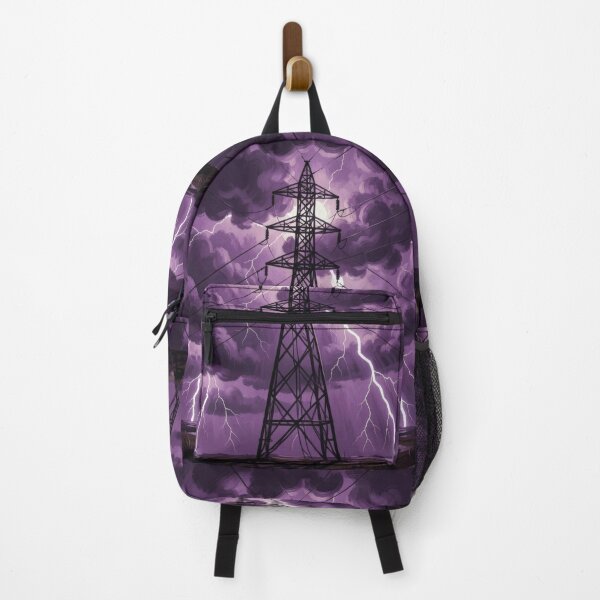 Item preview, Pylon Lightning Storm Purple Illustrated Art designed and sold by pinkal.