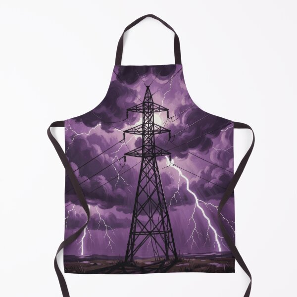 Item preview, Pylon Lightning Storm Purple Illustrated Art designed and sold by pinkal.