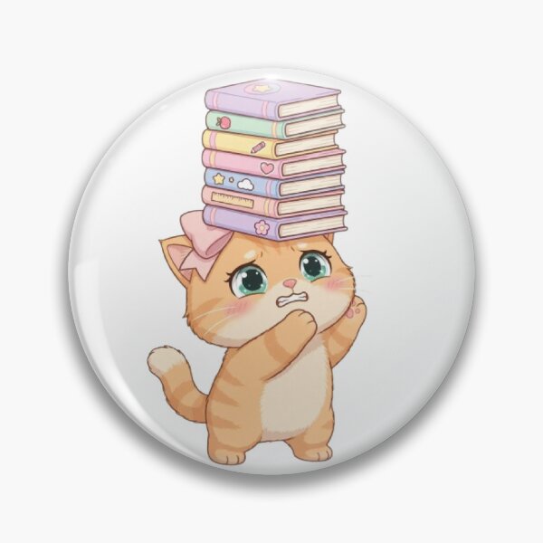 Item preview, Kawaii Cat Balancing Stack Of Books On Head designed and sold by Moody Vibes Studio.
