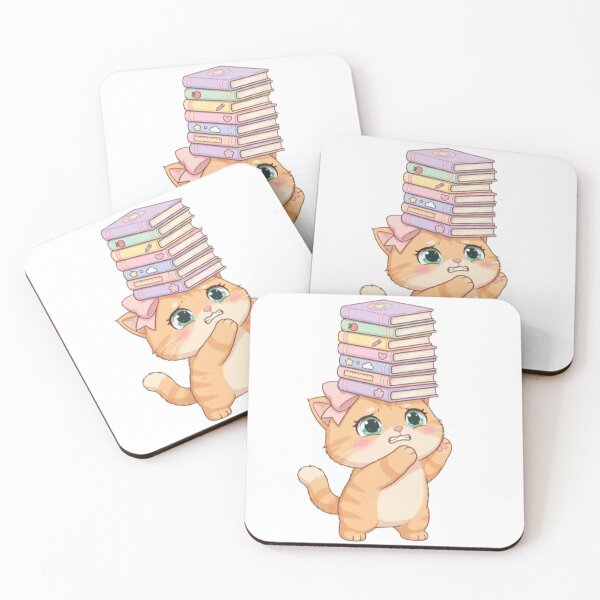 Item preview, Kawaii Cat Balancing Stack Of Books On Head designed and sold by Moody Vibes Studio.