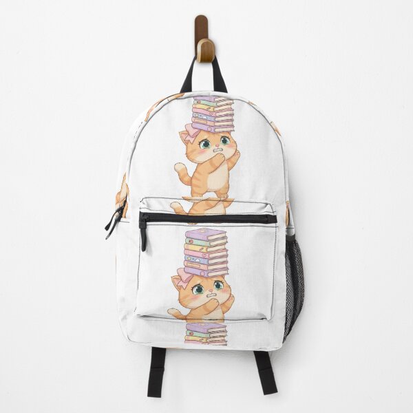 Item preview, Kawaii Cat Balancing Stack Of Books On Head designed and sold by Luna's World - Moody Vibes Studio.