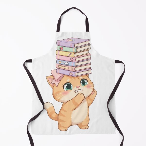 Item preview, Kawaii Cat Balancing Stack Of Books On Head designed and sold by Luna's World .