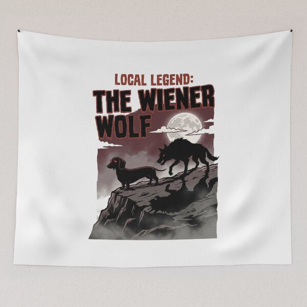 Item preview, Dachshund Cryptid Halloween Horror Poster Design designed and sold by jgoteiner.