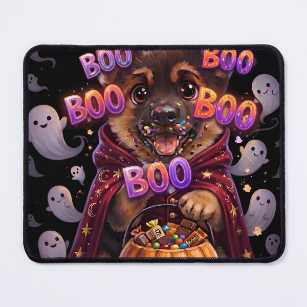Item preview, Cute German Shepherd Puppy Halloween Boo Ghost Magic designed and sold by SilentFlower.