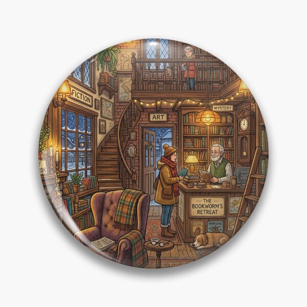 Item preview, Bookshop Puzzle – Cozy Bookstore Cat Whimsical Jigsaw Puzzle Book Lover designed and sold by DmaarGroup.