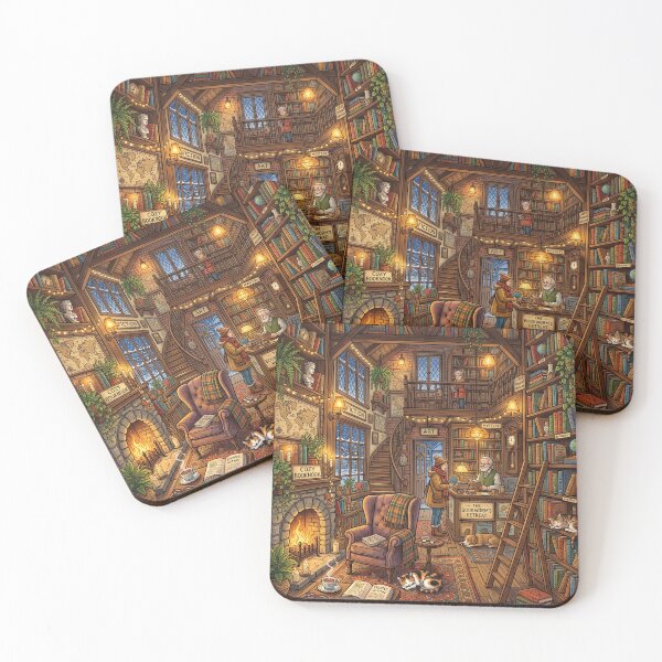 Item preview, Bookshop Puzzle – Cozy Bookstore Cat Whimsical Jigsaw Puzzle Book Lover designed and sold by DmaarGroup.