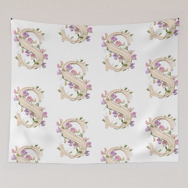 Item preview, Botanical Floral Letter S Monogram designed and sold by Helenaphotoart.
