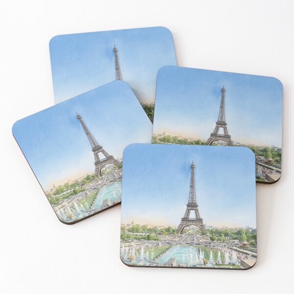 Item preview, Eiffel Tower from Trocadéro — Paris Watercolor Cityscape designed and sold by M.ALK.Watercolor.