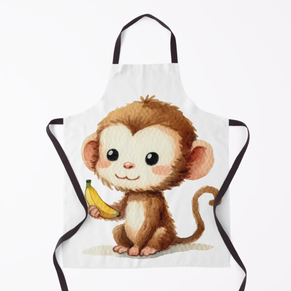 Item preview, Monkey Holding a Banana Watercolor designed and sold by pixiedustpaint.