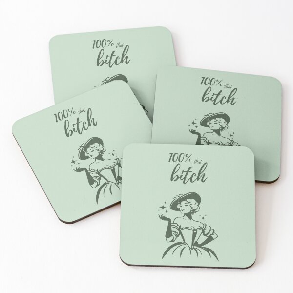 Item preview, "100% that Bitch" Green Aesthetic Sassy Vintage Victorian Art Quote, Positive Affirmations, Girlypop Prints, Cozy Home Decor designed and sold by SpringTeaDesigns.